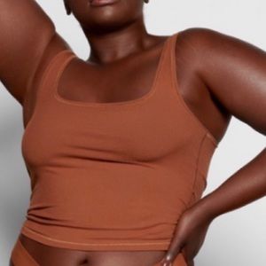 SKIMS Cotton Rib Tank in Copper Size Small